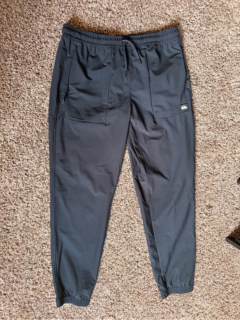 Quiksilver Black Elastic Waist Jogger Pants